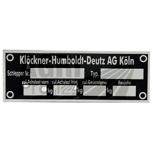 Typenschild ab 1960 passend für Hanomag