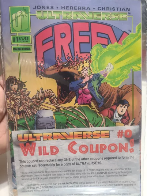 Freex #1 Ultraverse Malibu Comics 1993 Factory Sellado Con / Tarjeta