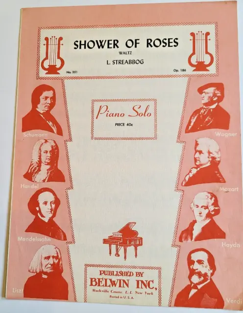 Sheet Music, a Walt " Shower of Roses " L. Streabbog - 1935