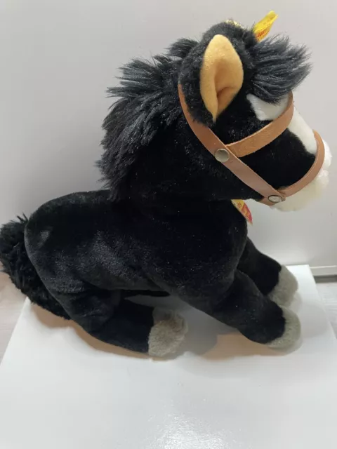 Steiff 072765 - schönes Pferd „Ferdy“ schwarz weiß ca. 22 cm mit orig. Zaumzeug