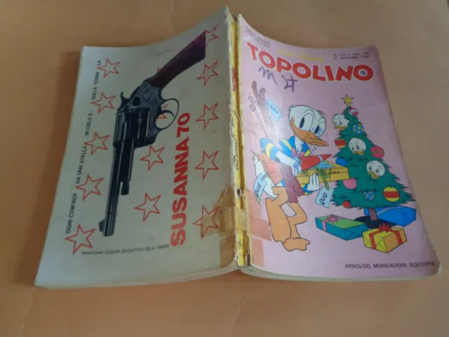 Topolino N° 734 1969 Ed.mondadori/Disney Discreto Bollino+Cedola