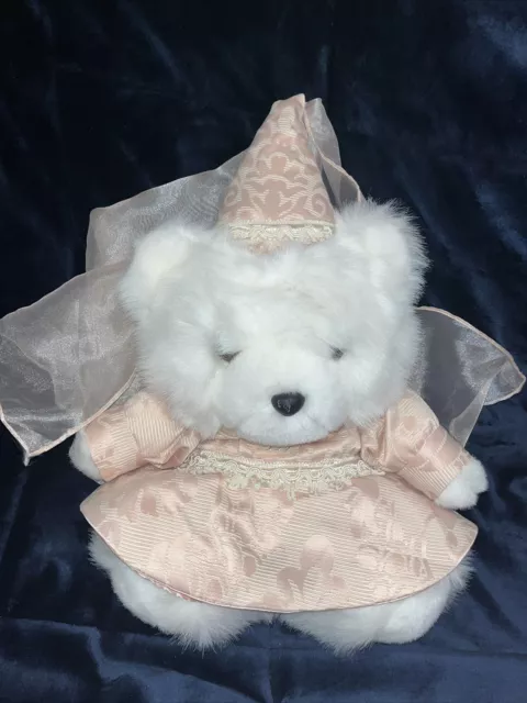 Dayton Hudson Vintage 1999 Miss Bear w Lace Dress, Cone Hat
