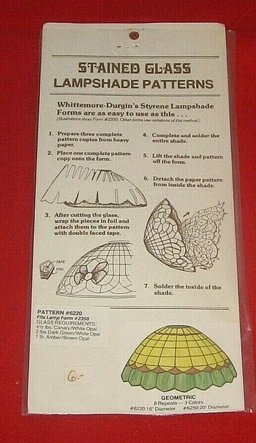 Tiffany-Lampenschirmvorlagen , Whittemore-Durgin , Pattern , Nr. 6220 GEOMETRIC