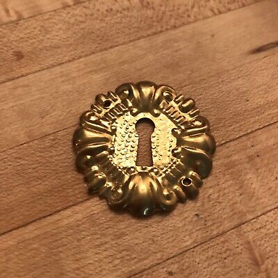 Keyhole Cover Antique Victorian Brass Vertical Key Hole Cover Escutcheon