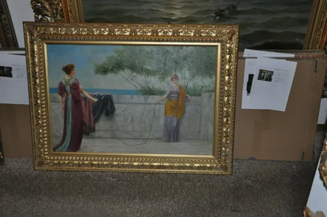 wonderful Allegorical Oil Painting Large from the 50s by Artist T. Paul