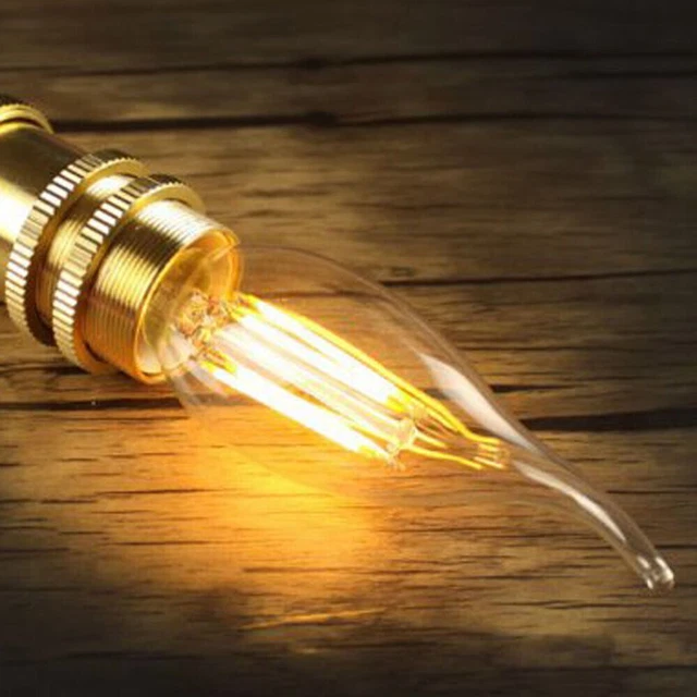 C35 E14 4W LED dimmbar gebogene Spitze Vintage Flamme Kerze Kronleuchter LED Glühbirne