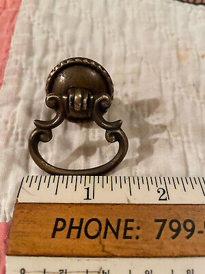 1 Single Hole, Brass Wash Finished, Drop Bail Mid Century Drawer Pull, Free S/H
