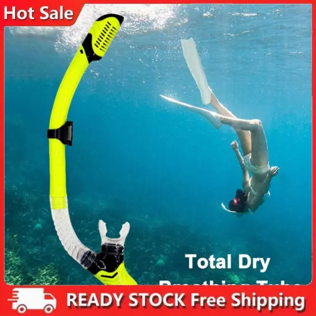 Diving Snorkel Full Dry Underwater Breathing Tube Snorkeling Gear (Yellow)