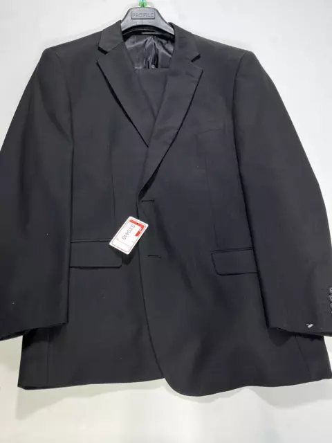 Mens Renoir Black 2 Button Suit Size 44R NEW