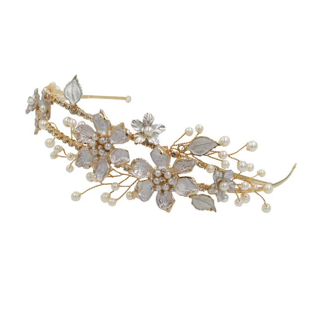Abito da sposa corona di fiori in lega corona accessori capelli corona per festa di nozze