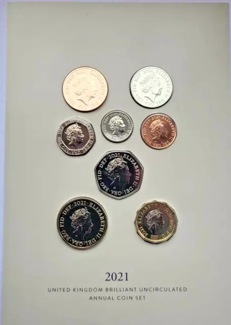 2021 Coin Set Definitive 8 Coins Royal Mint Brilliant Uncirculated Set