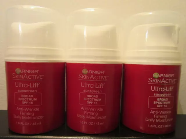 3 Garnier Skin Active Ultra Lift Anti-Wrinkle Daily Firming Moisturizer READ!