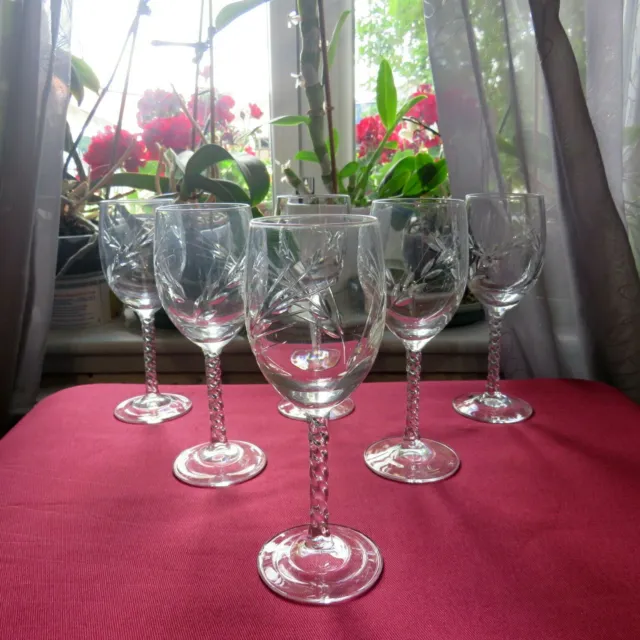 6 verres à vin ROUGE en cristal d arques modèle Fleury taille épi H 17,5 cm