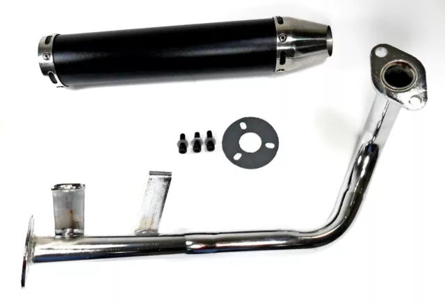 GY6 50cc Scooter Performance Exhaust Muffler 4  Stroke QMB139 Black Cannister