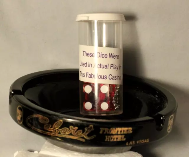 Frontier Hotel & Casino Rare Cabaret Ashtray Las Vegas Nevada New Frontier Dice