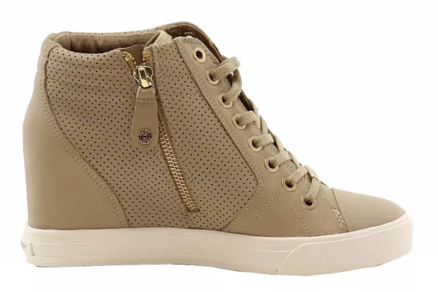 Donna Karan DKNY Women's Cindy Fashion Perforated Taupe Wedge Sneakers Shoes 3