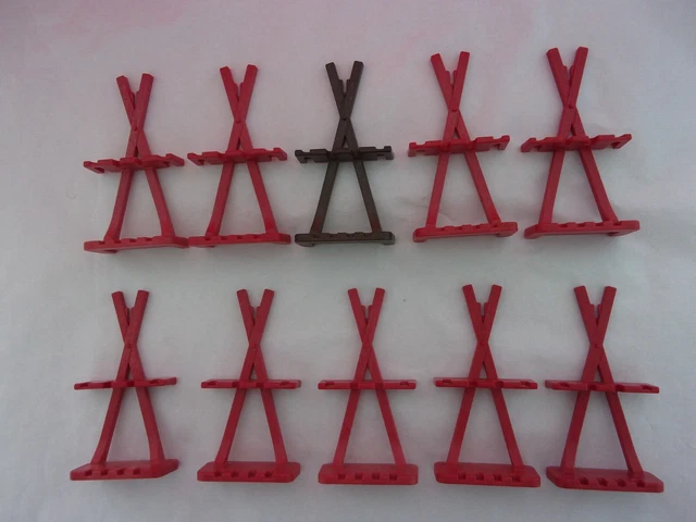 Lot De Clips Pivot Playmobil - 20 Rouges + 10 Jaunes + Outil - Occasion Propre, Système X