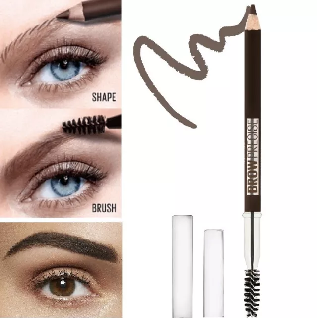 Maybelline BROW PRECISE 2 EN 1 Crayon à Sourcils + Brosse 03 Chatain Brun Foncé