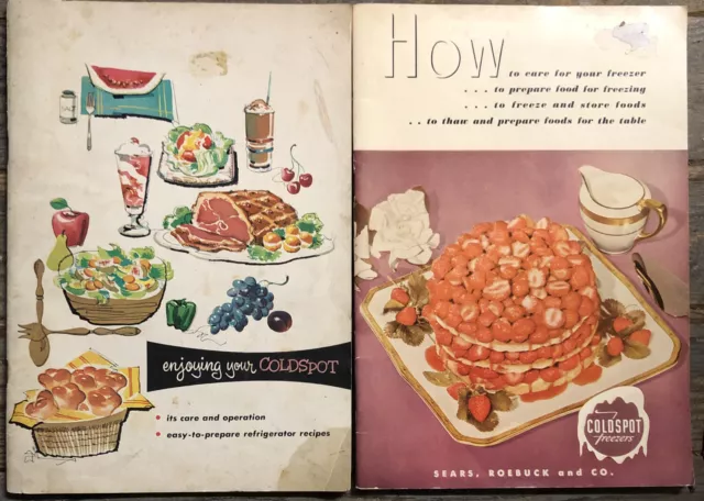 Vintage 1950 Sears Roebuck & Co Coldspot Freezing Booklet & Fridge Mid Century