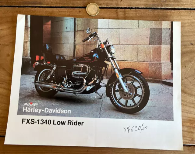 brochure de moto N291 AMF harley davidson FXS 1340 low rider