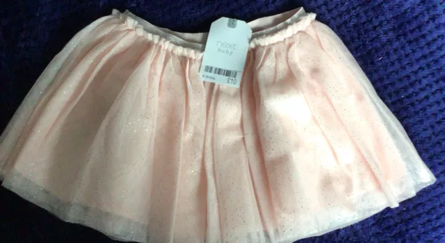 BNWT NEXT Baby Girls Pink Glitter Sparkly Tutu Age 6-9 Months