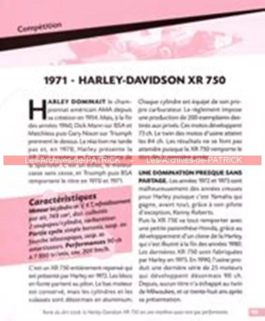 HARLEY DAVIDSON XR 750 1971 Fiche Moto 000136 2