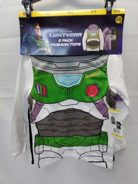 Disney-Pixar Buzz Lightyear 2 pack T-Shirt and Long Sleeve Boys Shirts