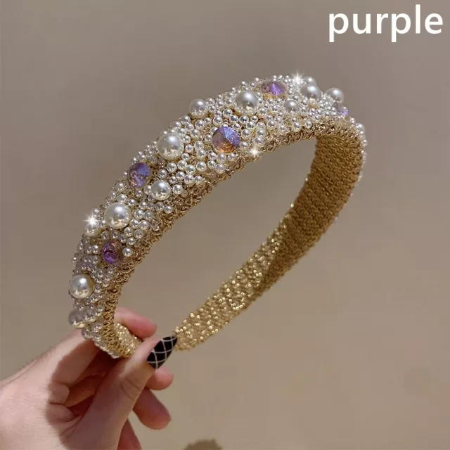 Lady Crystal Headband Rhinestone Hairband Bead Headwear Hair Hoop Headdress Chic