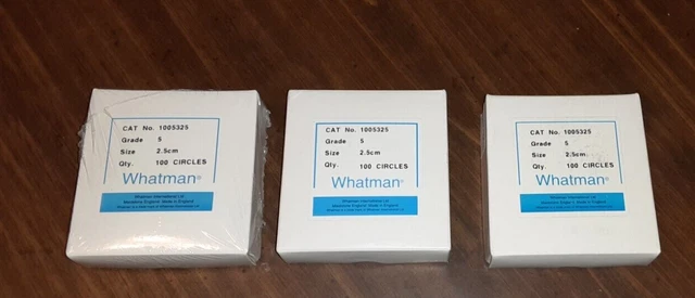 Whatman  Filter Paper (Grade5) 2.5  circles Lot of 3(100PK) 1005325