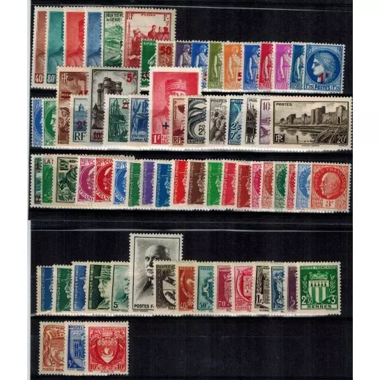 Timbres de France année complète 1941 neufs **