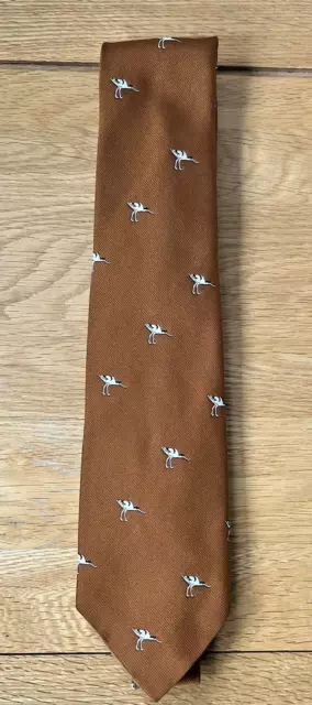 Vintage RSPB The Lodge Tie Avocet Birds Rare HQ Tie Brown ~ Excellent Condition