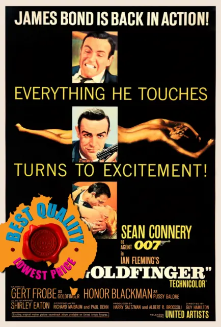 James Bond Goldfinger Movie - High Quality Premium Poster Print 2