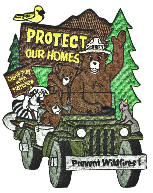 ⫸ Official SMOKEY BEAR JEEP Protect Our Homes Embroidered Patch Friends Only You