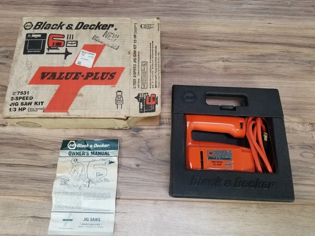 VINTAGE BLACK Decker 2 Speed 2500 3200 3.0 Amp Jig Saw Cat. No