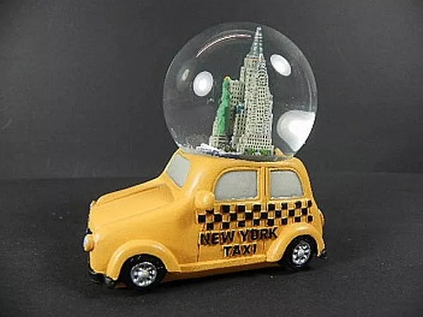 New York of Snow Globe Snowglobe Taxi Cab, Empire State, Statue of Liberty
