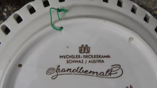 Wandteller Wechsler Tirolkeramik Distel 24 cm handbemalt 2