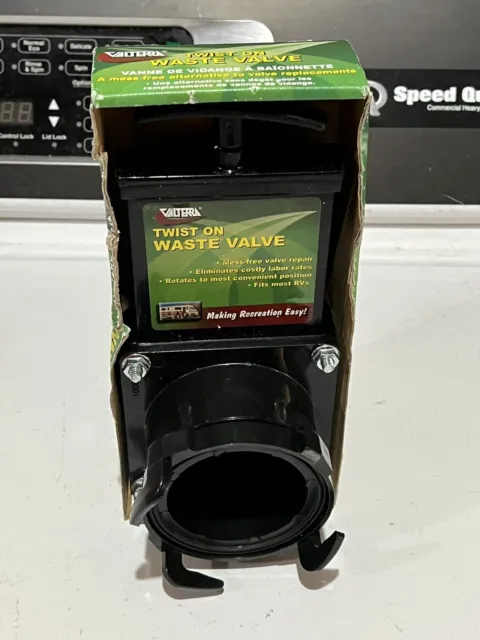 Valterra Black T58 Twist-On Waste Valve Mess-Free for RV's, Campers, Trailers