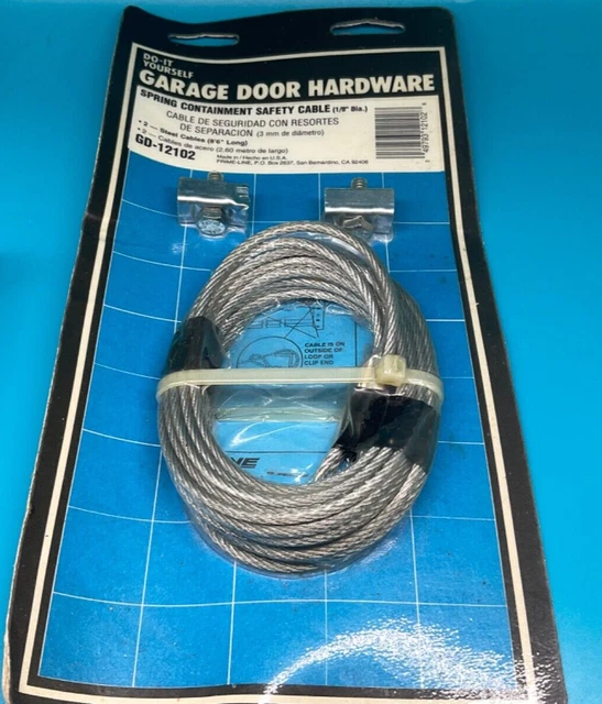 Cable De Seguridad De Contención De Resorte De Puerta De Garaje 1/8"" Dia 8' 6"" Línea Principal, Gd-12102
