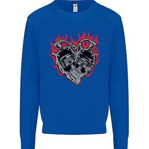 Felpa Maglione Moto Biker Heart Moto Moto da Uomo 11