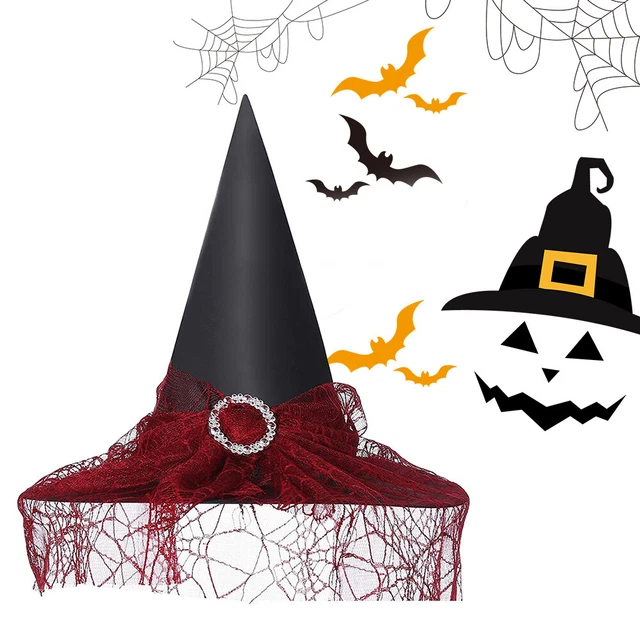 HOT WOMEN COSTUME Accessory Mini Pointy Witch Hat Halloween Dress Up