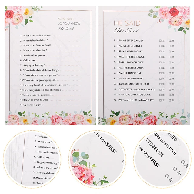 Carte Gioco Per Addio Al Nubilato A Forma Di Anello – Set Da 50 Pezzi, Stile Mad Libs, In Cartoncino Kraft, Ideale Per Feste Di Addio Al Nubilato - 4