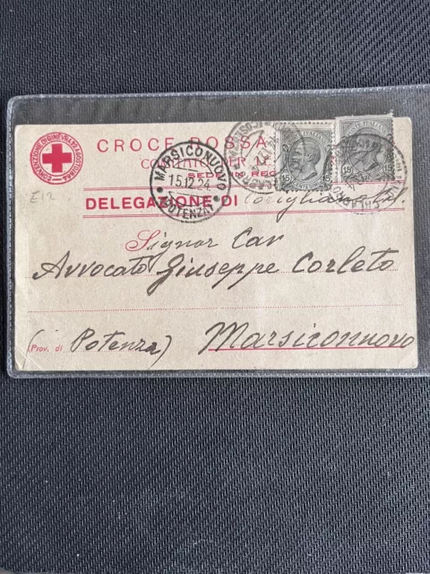 Cartolina Reggio Calabria  - Croce Rossa Delegazione Corigliano Calabro Viag1924