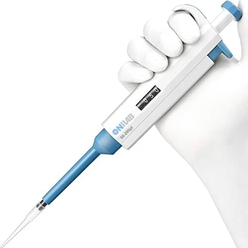 Lab Micropipette, Adjustable Volume Single Channel Pipettors,, 50-200ul