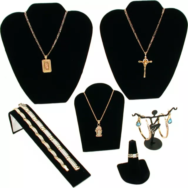 Black Velvet Jewelry Display 6Pc Starter Set Bonus