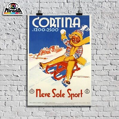 Locandina Poster Mostra Nazionale di Pittura Auronzo no Cortina Belluno Corvara 