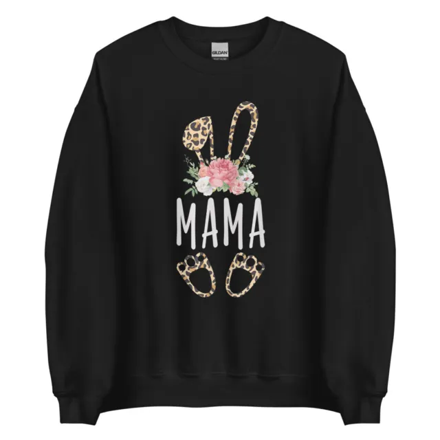 Mama Bunny Leopard Skin Ears Funny Cute Bunny Easter Gift Sweatshirt