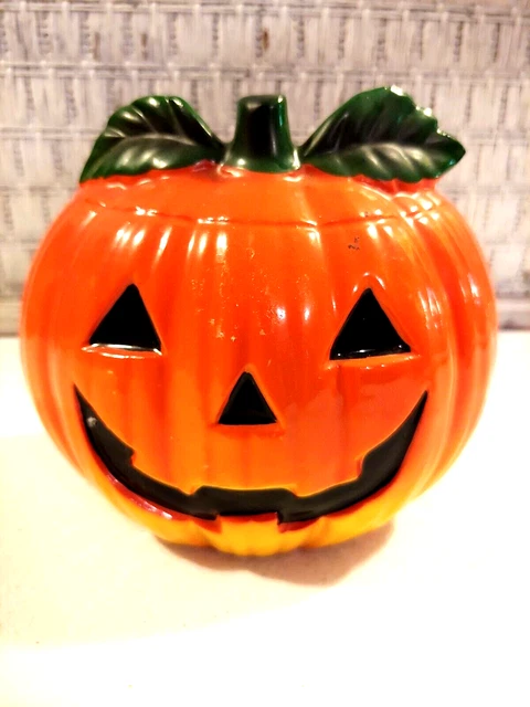 Vtg. Napco Pumpkin Planter, Halloween, Ceramic