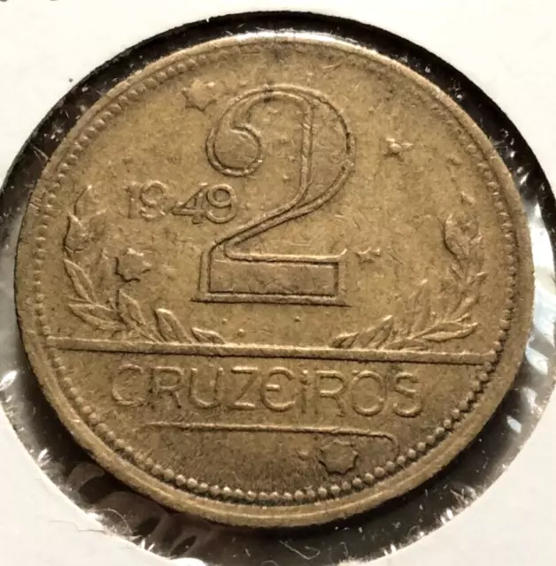 1949   Brazil  2 Cruzeiros Coin - KM#559 - (IN#10314) -  Combined Shipping