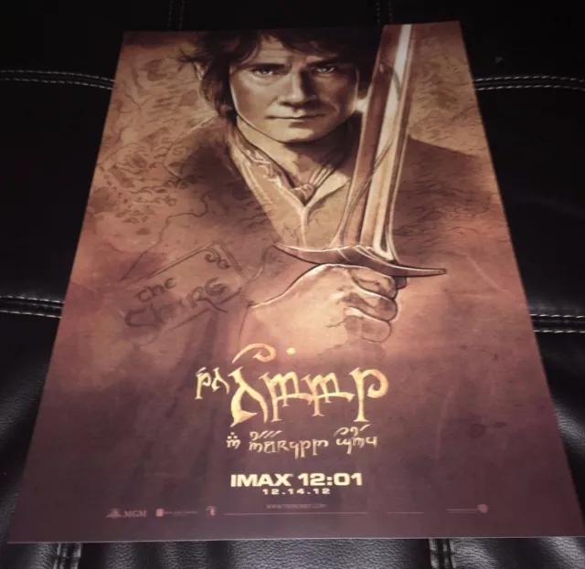 The Hobbit Bilbo Baggins Sketch Art IMAX Movie Premiere Poster Print Elven NEW