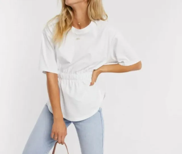 ASOS Elasticated Waist T-Shirt with Curved Hem